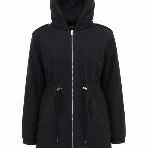 Boohoo Women’s Black Petite Size 8 Hooded Parka Jacket