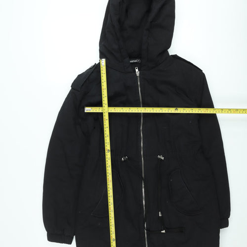Boohoo Women’s Black Petite Size 8 Hooded Parka Jacket