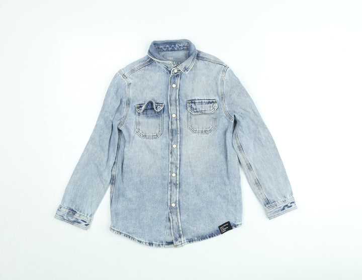 Marks and Spencer Girls Blue Denim Shirt Jacket 9-10 Years Long Sleeve