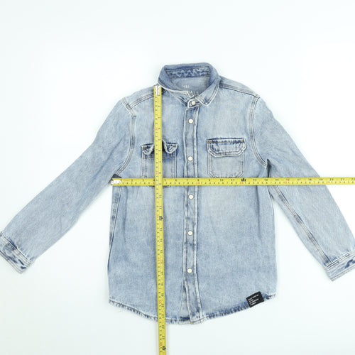 Marks and Spencer Girls Blue Denim Shirt Jacket 9-10 Years Long Sleeve