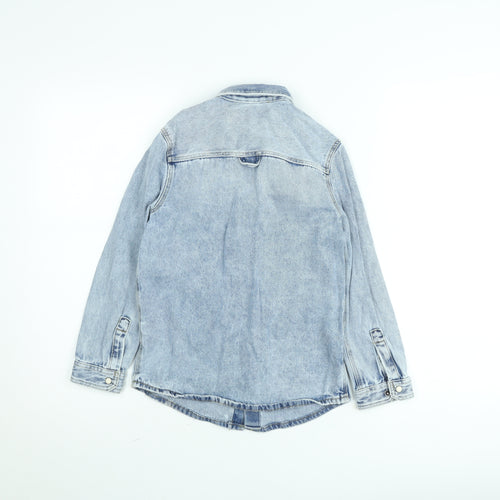 Marks and Spencer Girls Blue Denim Shirt Jacket 9-10 Years Long Sleeve