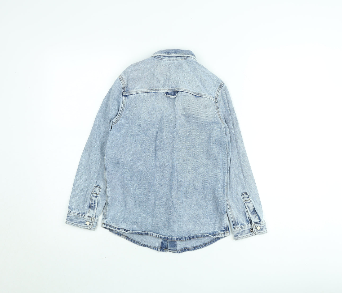 Marks and Spencer Girls Blue Denim Shirt Jacket 9-10 Years Long Sleeve
