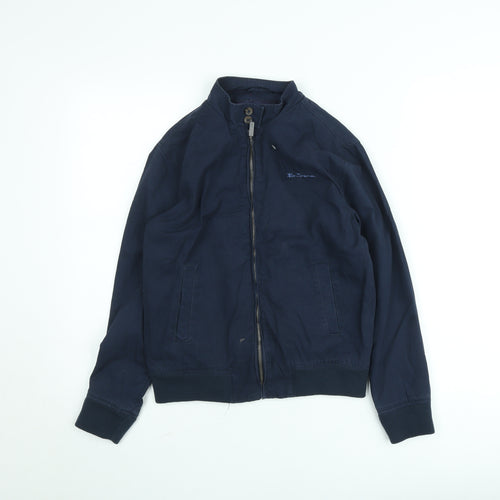 Ben Sherman Boys Blue Cotton Bomber Jacket 12-13 Years Full Zip Lined