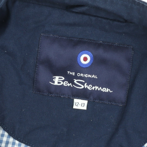 Ben Sherman Boys Blue Cotton Bomber Jacket 12-13 Years Full Zip Lined