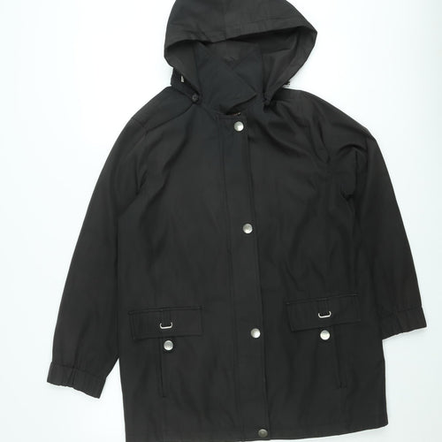 Wishwood Men's Black Hooded Waterproof Rain Jacket Size M