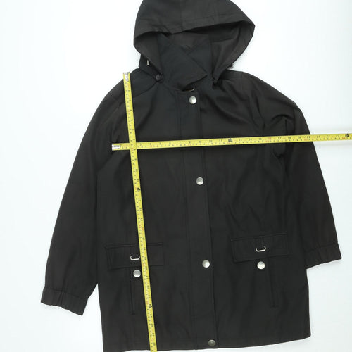 Wishwood Men's Black Hooded Waterproof Rain Jacket Size M