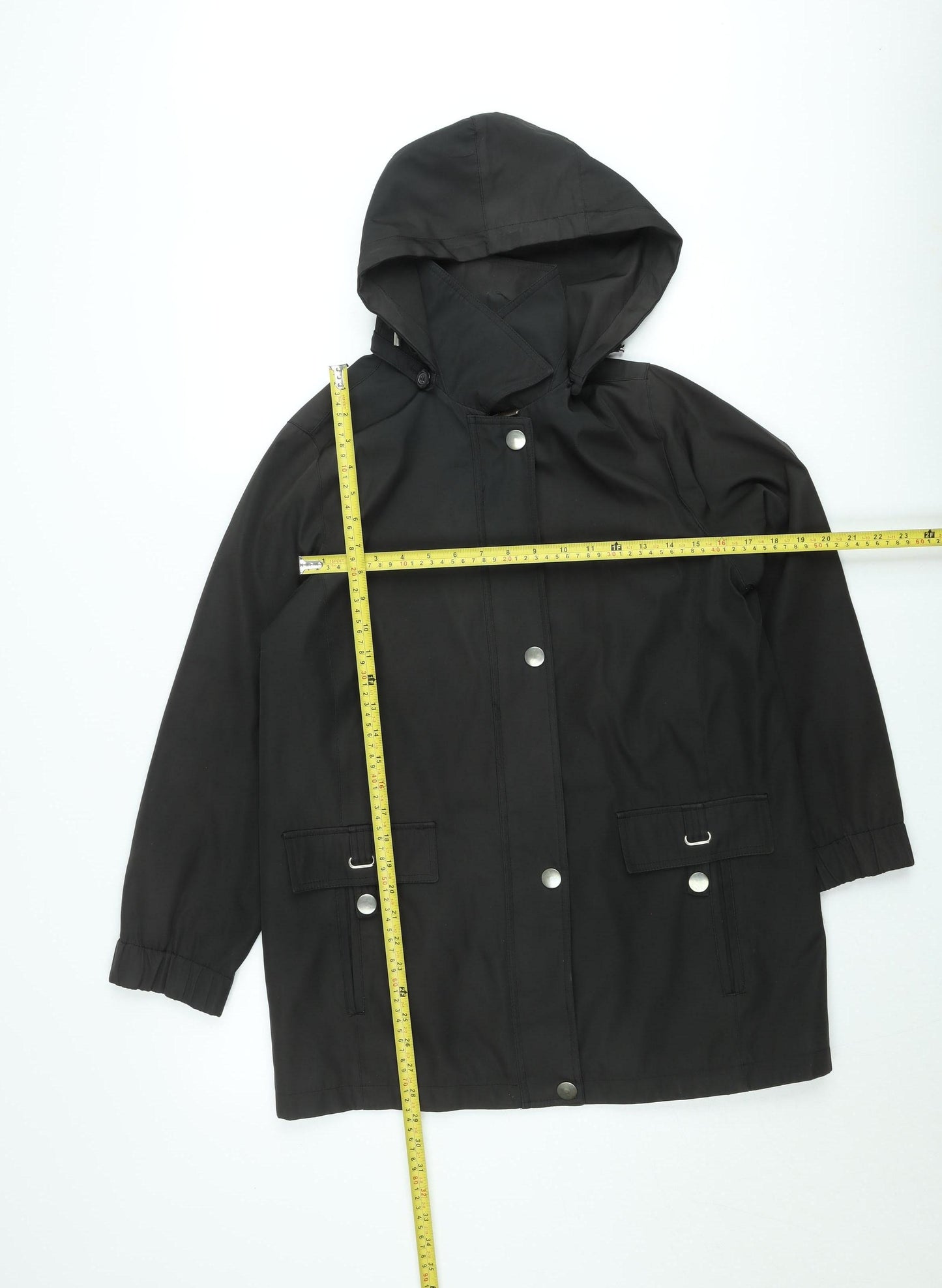 Wishwood Men's Black Hooded Waterproof Rain Jacket Size M