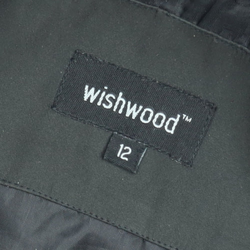Wishwood Men's Black Hooded Waterproof Rain Jacket Size M