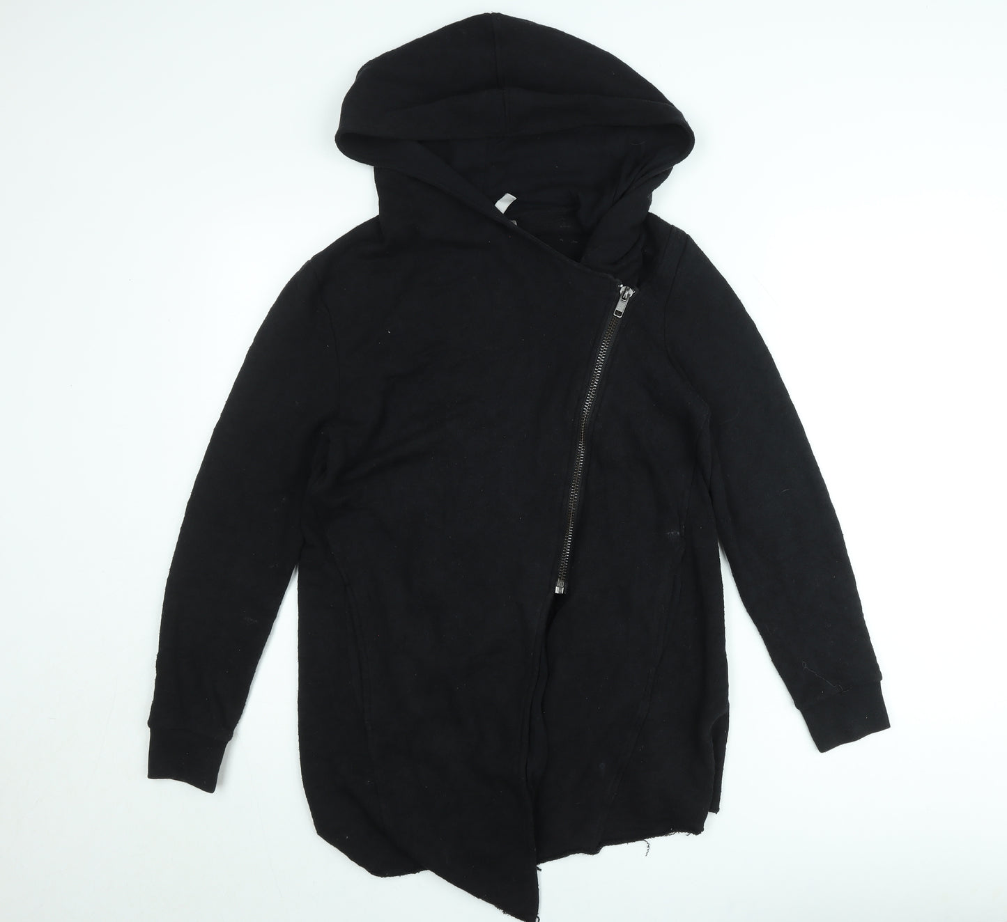 H&M Women’s Black Hooded Full Zip Knit Jumper Size S