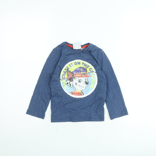 Nickelodeon PAW Patrol Boys Blue 4-5 Years Sequin Long Sleeve T-Shirt