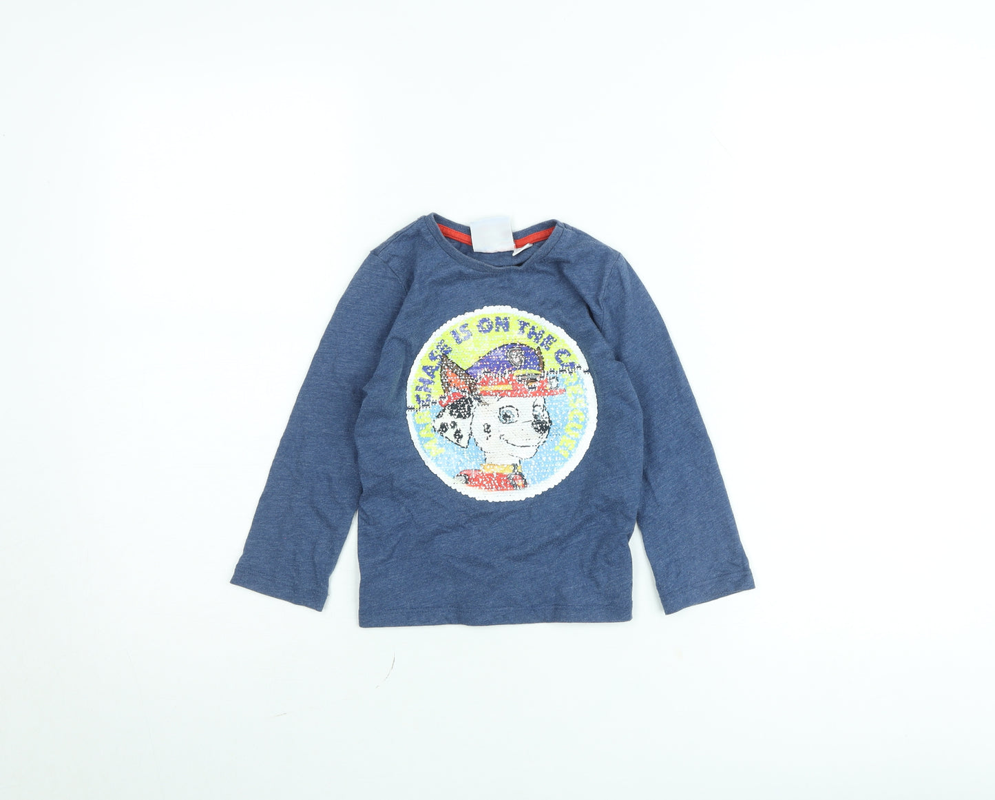 Nickelodeon PAW Patrol Boys Blue 4-5 Years Sequin Long Sleeve T-Shirt