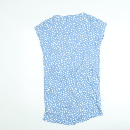 ONLY Women's Blue Floral Cotton Short Shift Dress Size M