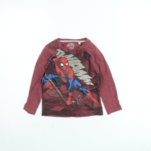 C&A Boys Red Marvel Spider-Man Long Sleeve T-Shirt 4-5 Years