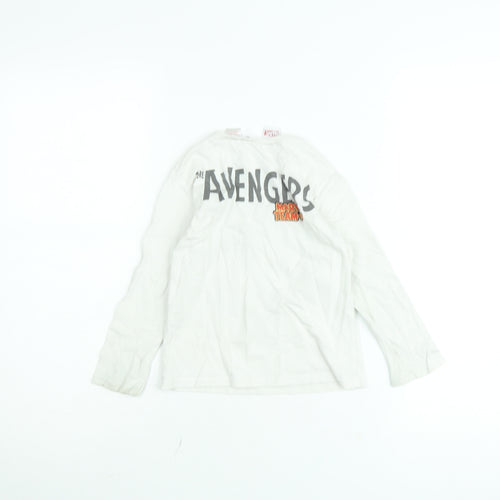 Zara Boys White Marvel Avengers Long Sleeve T-Shirt 3-4 Years