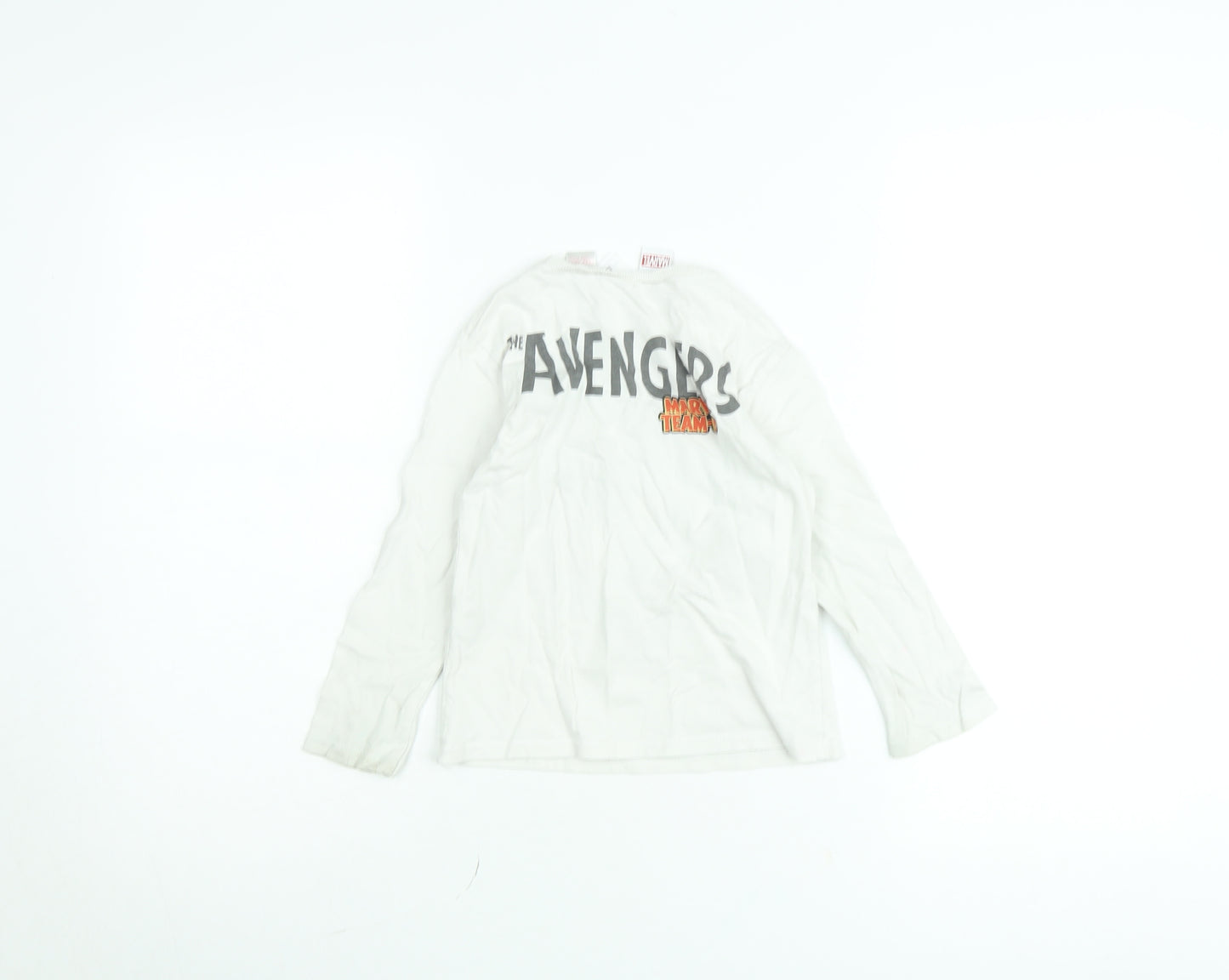 Zara Boys White Marvel Avengers Long Sleeve T-Shirt 3-4 Years