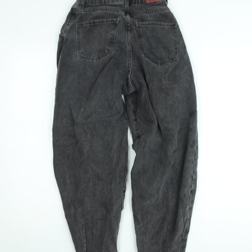 Zara Women Grey High Rise Mom Jeans Size 4 Relaxed Fit Denim
