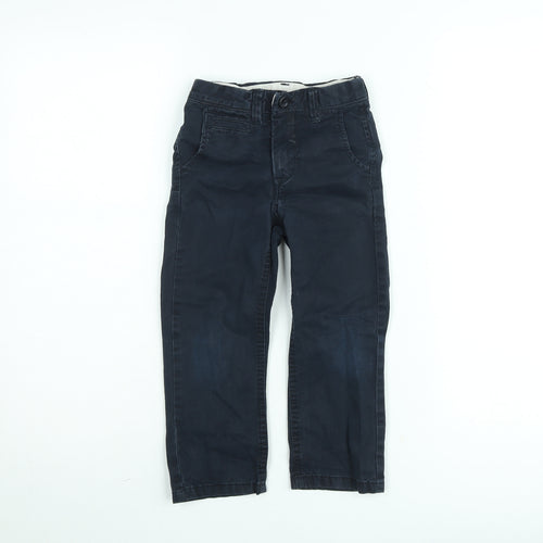 Gap Boys Blue Chino Trousers 4 Years Cotton Twill Adjustable Waist