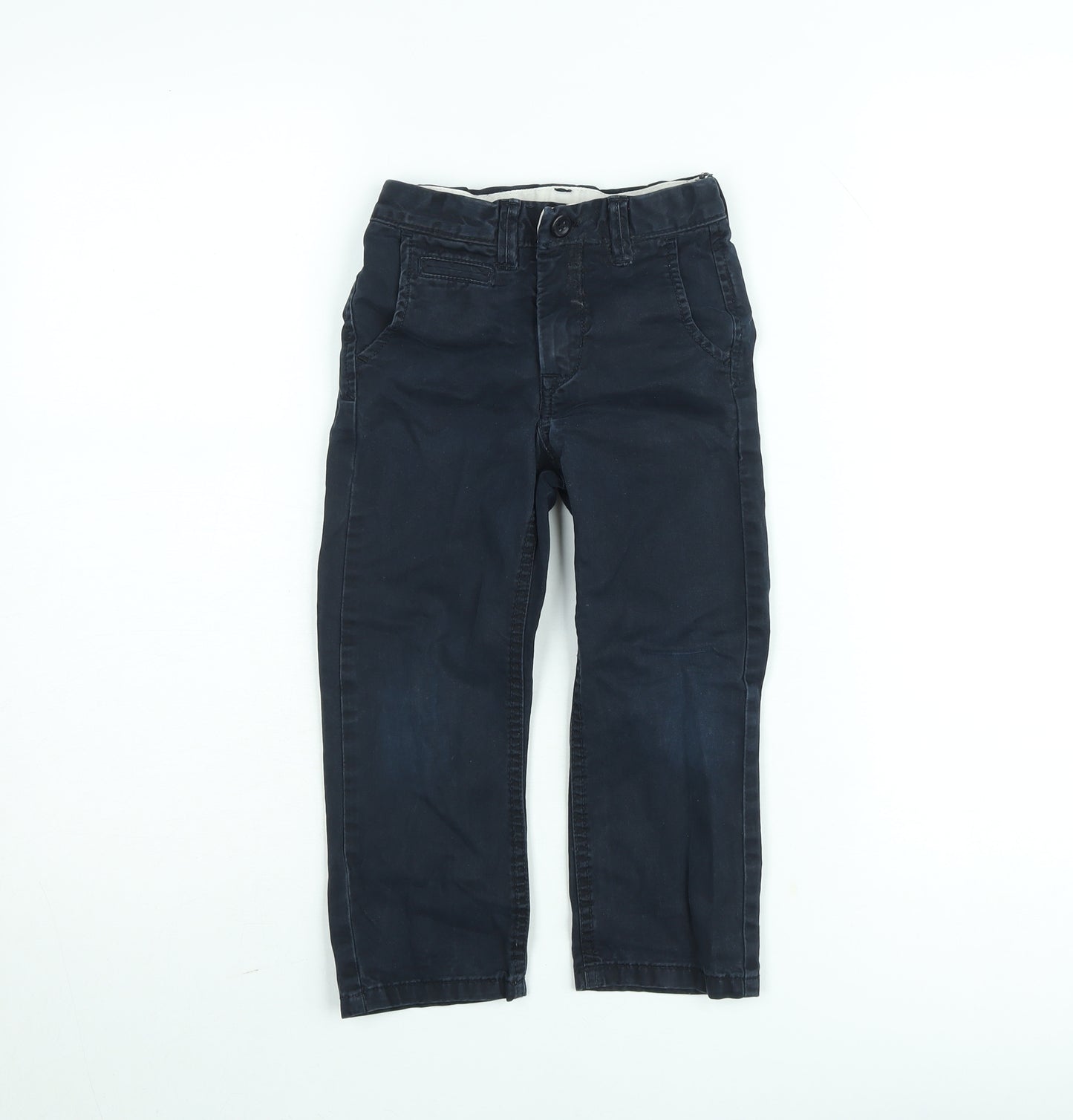 Gap Boys Blue Chino Trousers 4 Years Cotton Twill Adjustable Waist