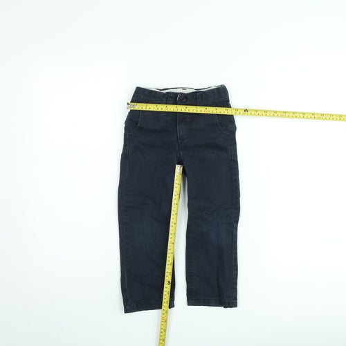 Gap Boys Blue Chino Trousers 4 Years Cotton Twill Adjustable Waist