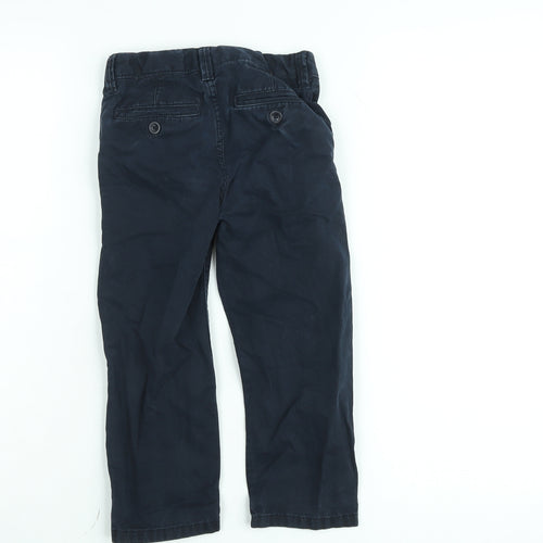 Gap Boys Blue Chino Trousers 4 Years Cotton Twill Adjustable Waist