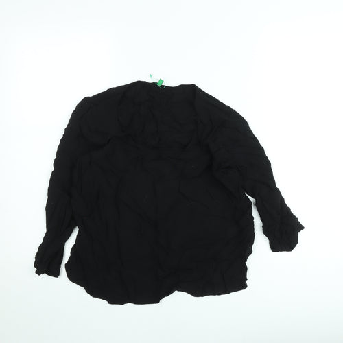 United Colors of Benetton Women’s Black Chiffon Long Sleeve Blouse M