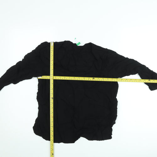 United Colors of Benetton Women’s Black Chiffon Long Sleeve Blouse M