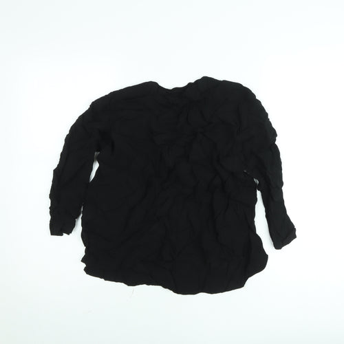 United Colors of Benetton Women’s Black Chiffon Long Sleeve Blouse M