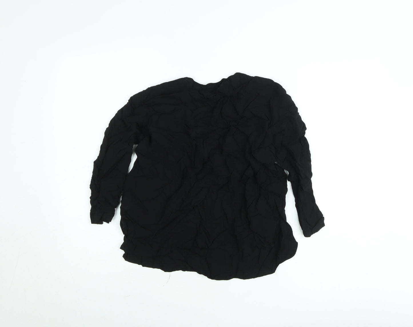 United Colors of Benetton Women’s Black Chiffon Long Sleeve Blouse M