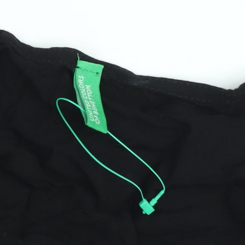 United Colors of Benetton Women’s Black Chiffon Long Sleeve Blouse M