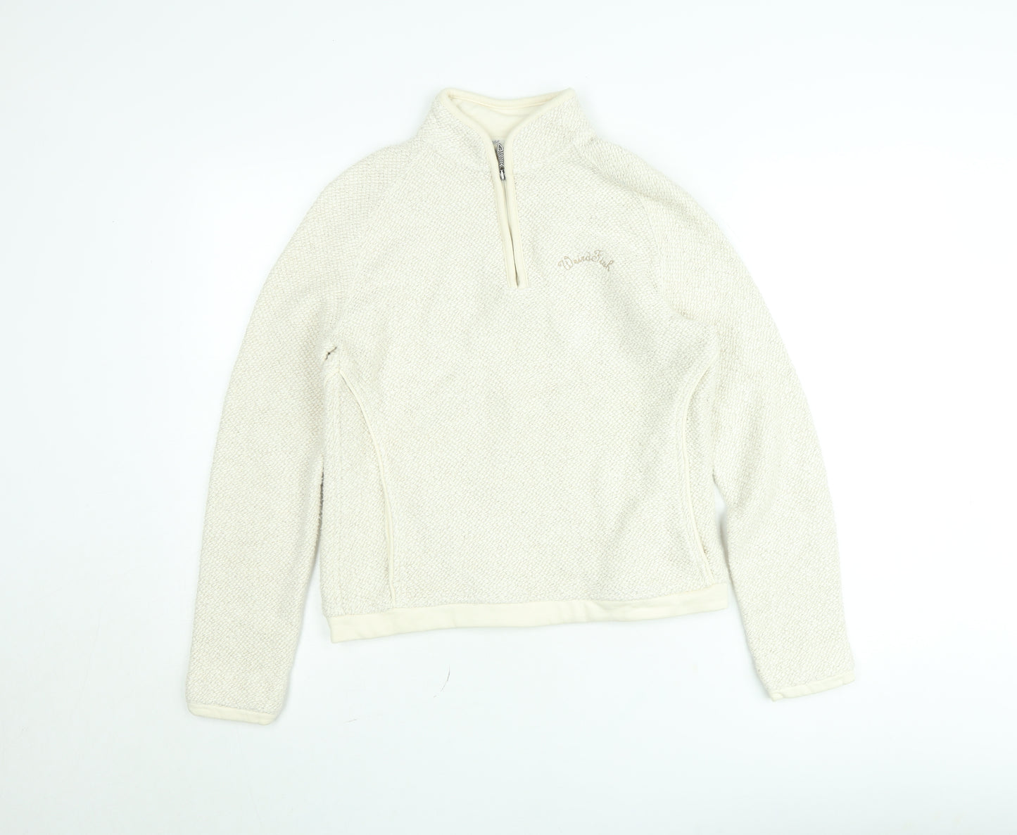 Weird Fish Women's Beige 1/4 Zip Fleece Sweatshirt Size S