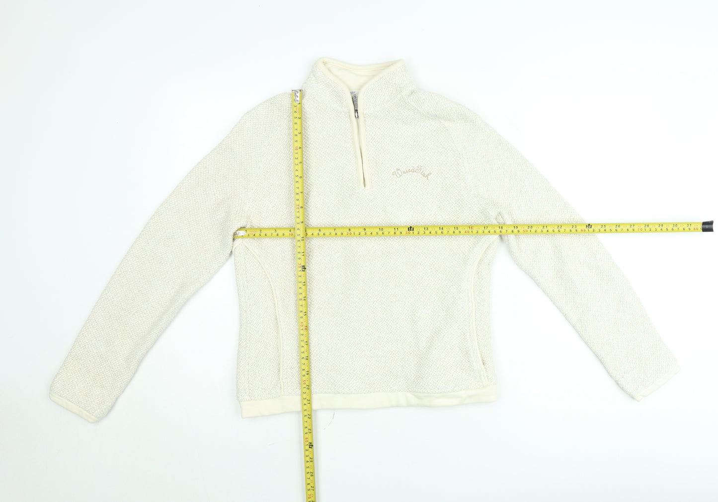 Weird Fish Women's Beige 1/4 Zip Fleece Sweatshirt Size S