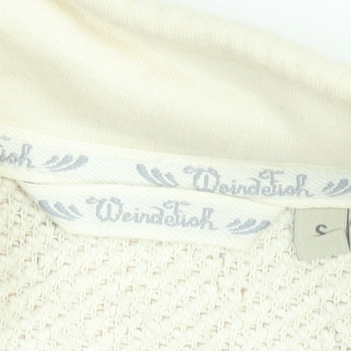 Weird Fish Women's Beige 1/4 Zip Fleece Sweatshirt Size S