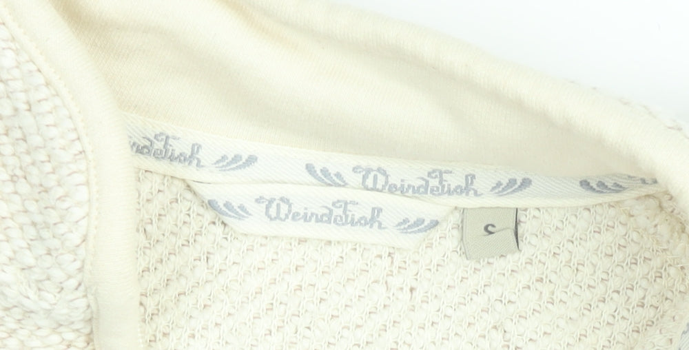 Weird Fish Women's Beige 1/4 Zip Fleece Sweatshirt Size S