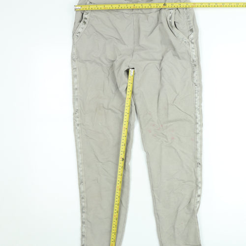 Studio Parisien Men’s Beige Jogger Trousers L Elastic Waist Cotton