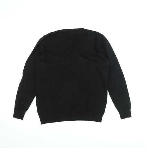 Gerard Womens Black Sequin Snowflake Pullover Jumper Size S