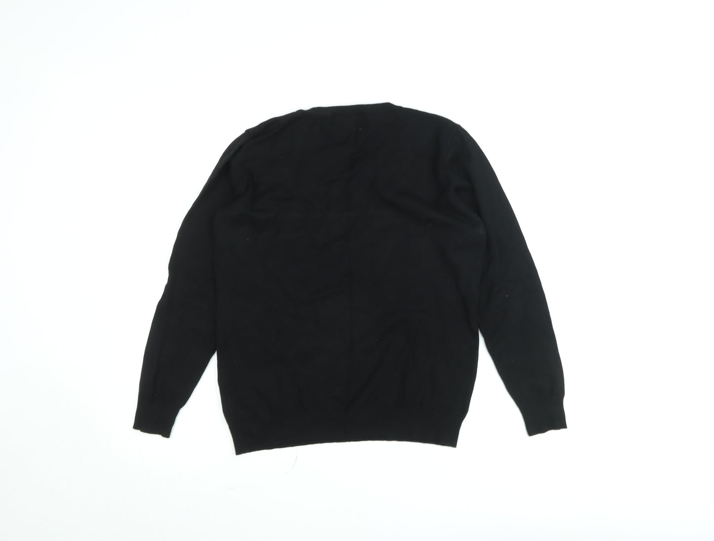 Gerard Womens Black Sequin Snowflake Pullover Jumper Size S