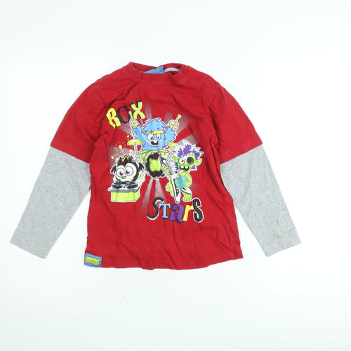 Moshi Monsters Boys Red Long Sleeve Graphic T-Shirt 5-6 Years