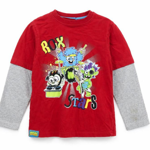 Moshi Monsters Boys Red Long Sleeve Graphic T-Shirt 5-6 Years