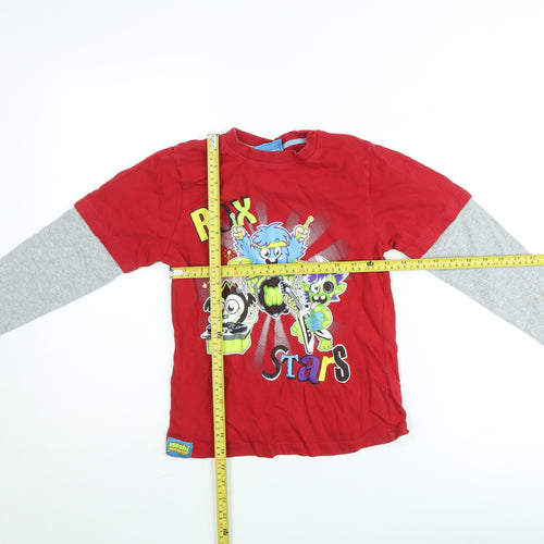 Moshi Monsters Boys Red Long Sleeve Graphic T-Shirt 5-6 Years