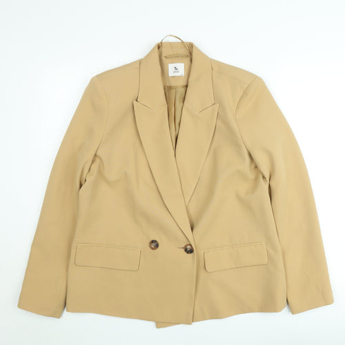 Tu Woman Beige Double-Breasted Suit Jacket Size 12