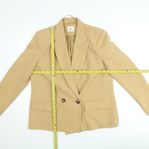 Tu Woman Beige Double-Breasted Suit Jacket Size 12