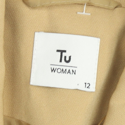 Tu Woman Beige Double-Breasted Suit Jacket Size 12