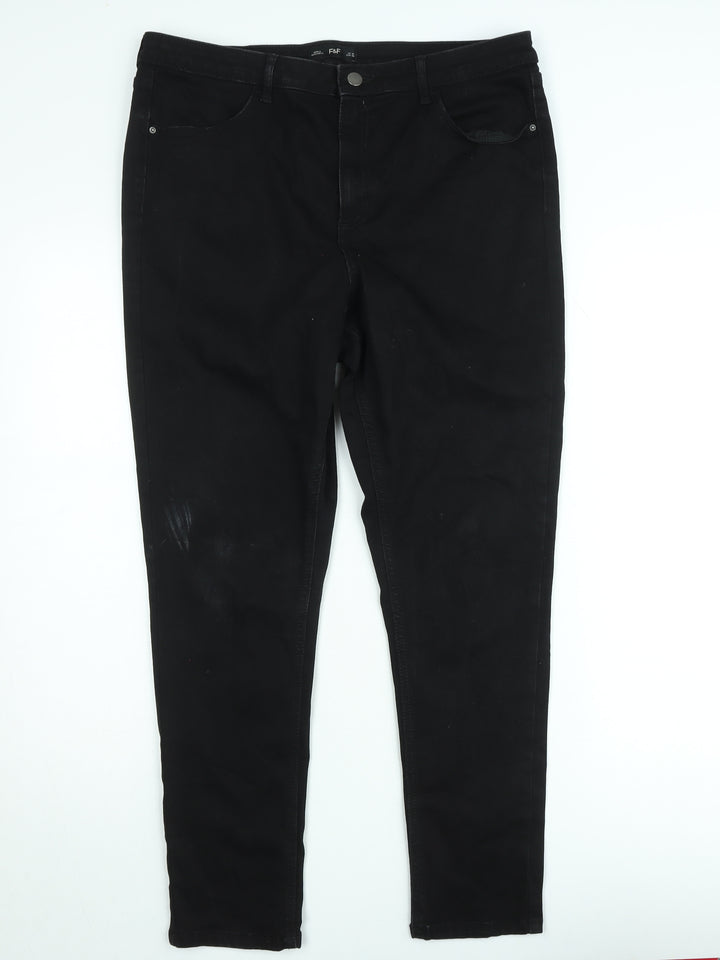 F&F Black Slim Fit Stretch Denim Skinny Jeans Men’s UK 16