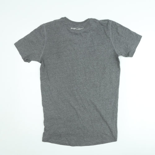 11 Degrees Grey Classic Crew Neck Regular Fit T-Shirt Unisex M