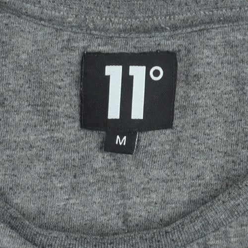 11 Degrees Grey Classic Crew Neck Regular Fit T-Shirt Unisex M