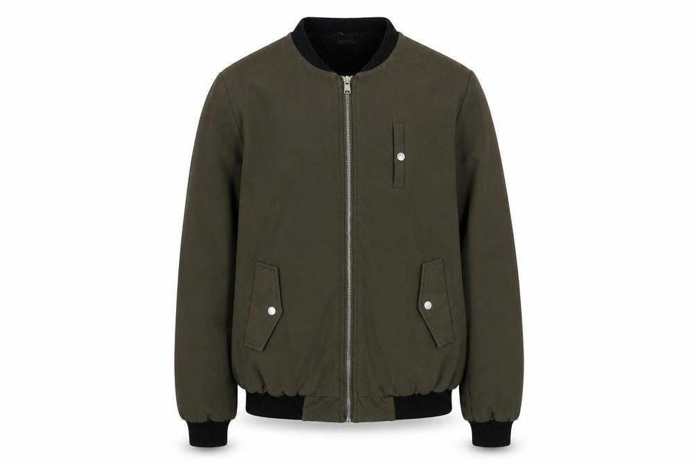 Missguided Women’s Green Bomber Jacket UK 10 Lined Zip Casual