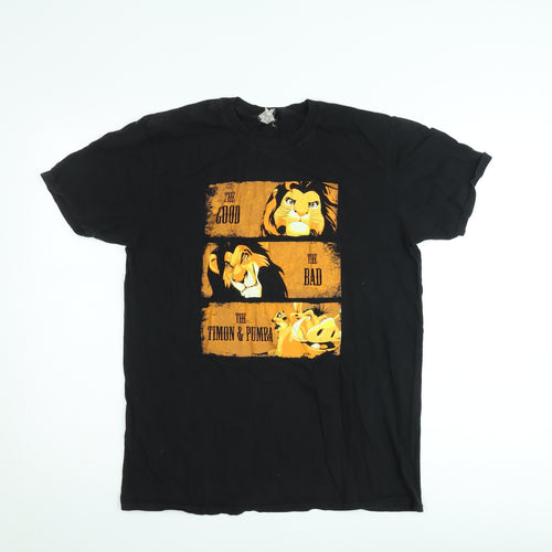 Gildan Women's Black Lion King Graphic Short Sleeve Cotton T-Shirt M