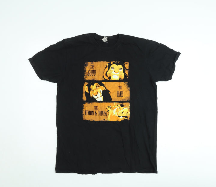 Gildan Women's Black Lion King Graphic Short Sleeve Cotton T-Shirt M