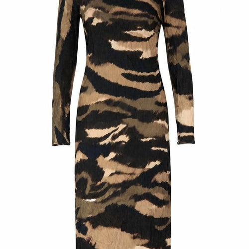Gallery Women’s Brown Animal Print Midi Bodycon Dress Size 10