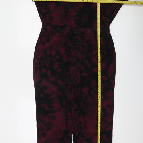 Roman Women’s Red Black Tie Dye Jumpsuit Size 14 3/4 Sleeve Jersey Style